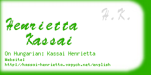 henrietta kassai business card